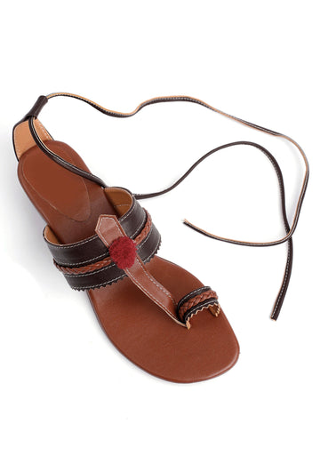 Emilia Brown Cruelty Free Leather Heels Sandals